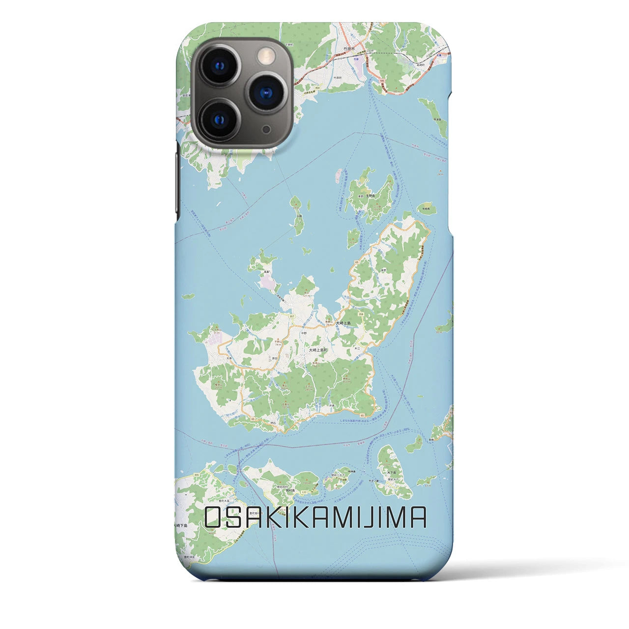 【大崎上島(広島県)】地図柄iPhoneケース(バックカバータイプ)