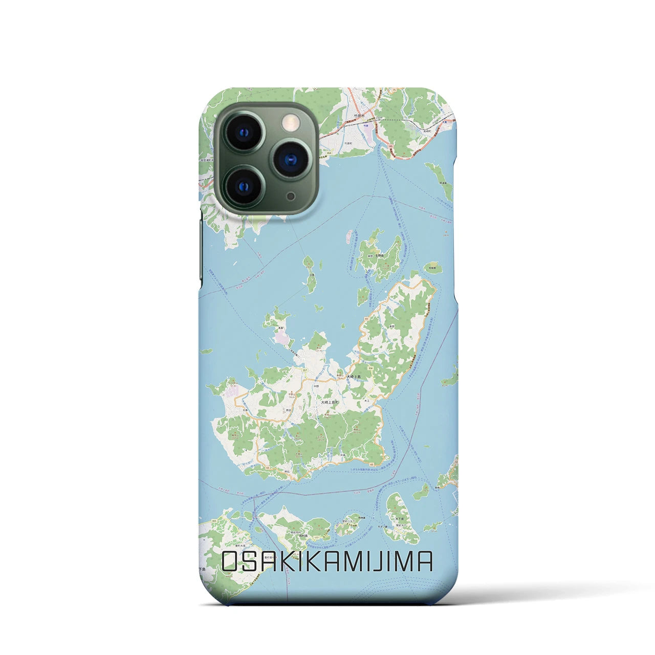 【大崎上島(広島県)】地図柄iPhoneケース(バックカバータイプ)
