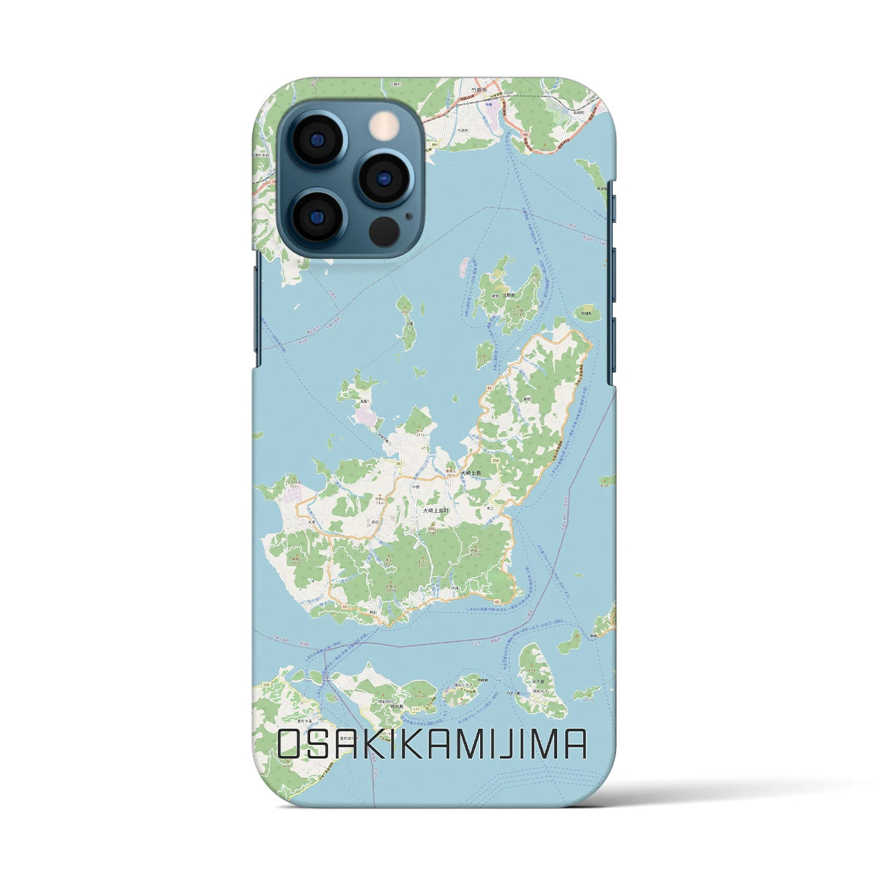 【大崎上島(広島県)】地図柄iPhoneケース(バックカバータイプ)