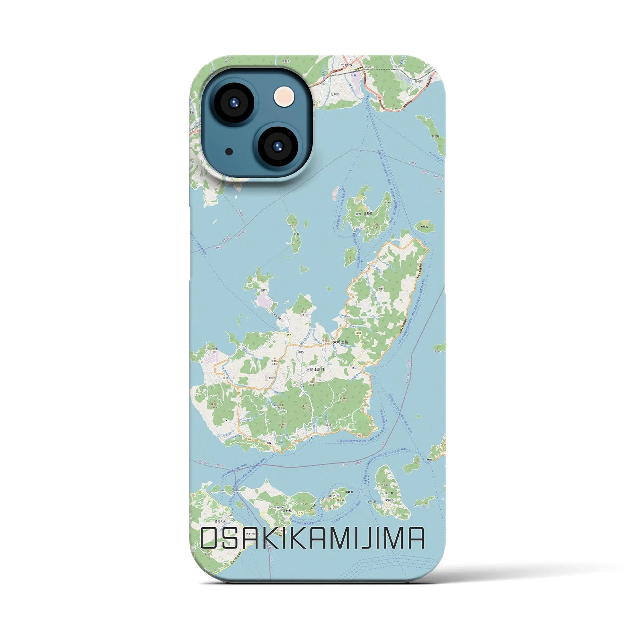 【大崎上島(広島県)】地図柄iPhoneケース(バックカバータイプ)