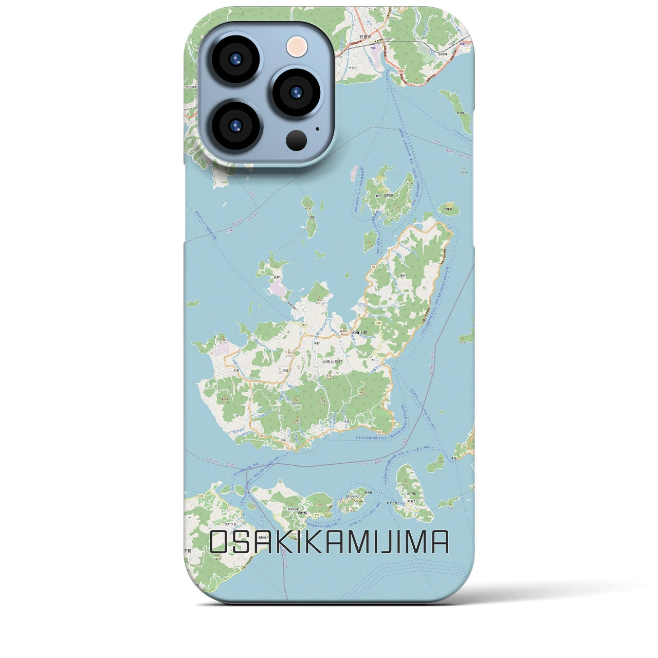 【大崎上島(広島県)】地図柄iPhoneケース(バックカバータイプ)