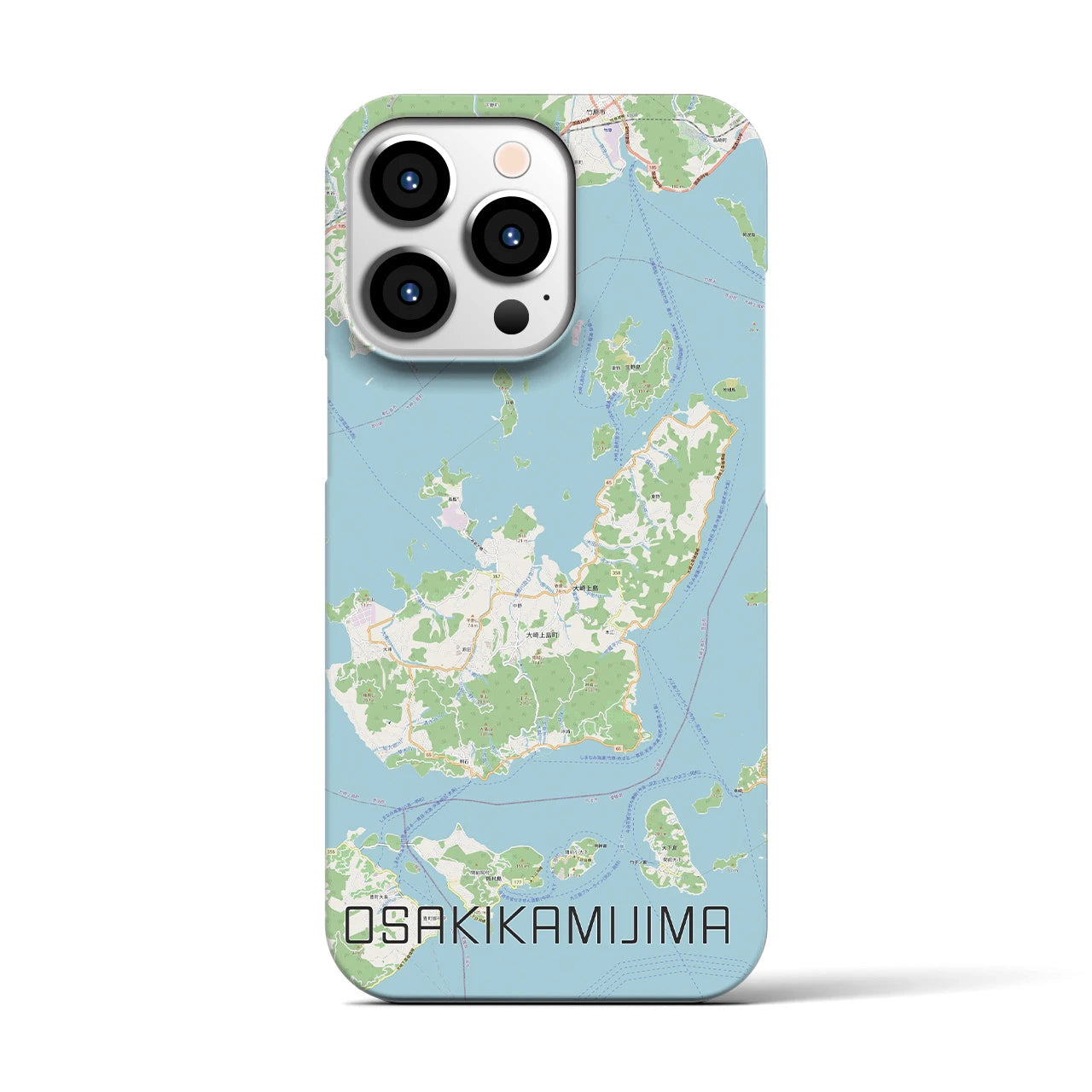 【大崎上島(広島県)】地図柄iPhoneケース(バックカバータイプ)