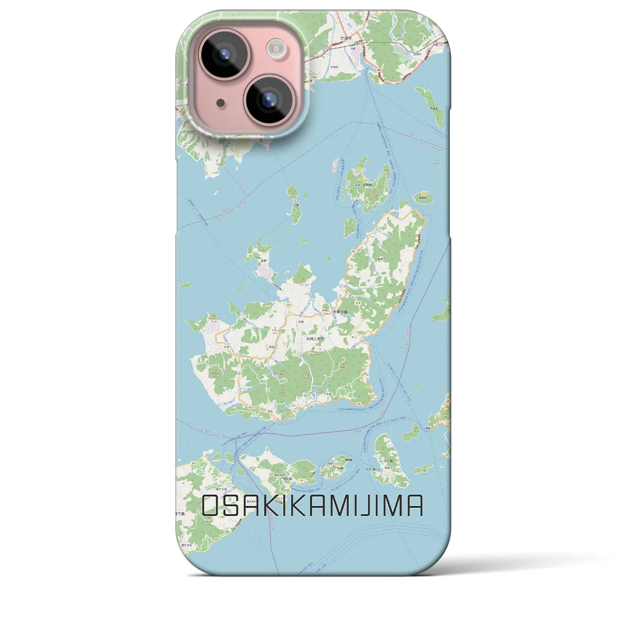 【大崎上島(広島県)】地図柄iPhoneケース(バックカバータイプ)