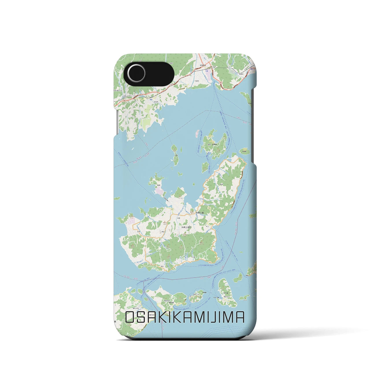 【大崎上島(広島県)】地図柄iPhoneケース(バックカバータイプ)
