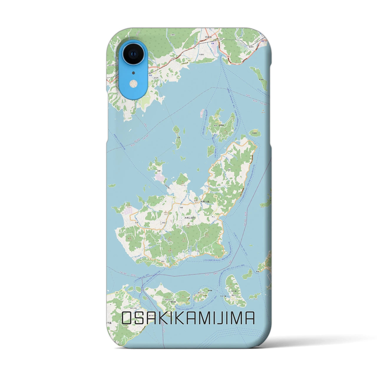 【大崎上島(広島県)】地図柄iPhoneケース(バックカバータイプ)