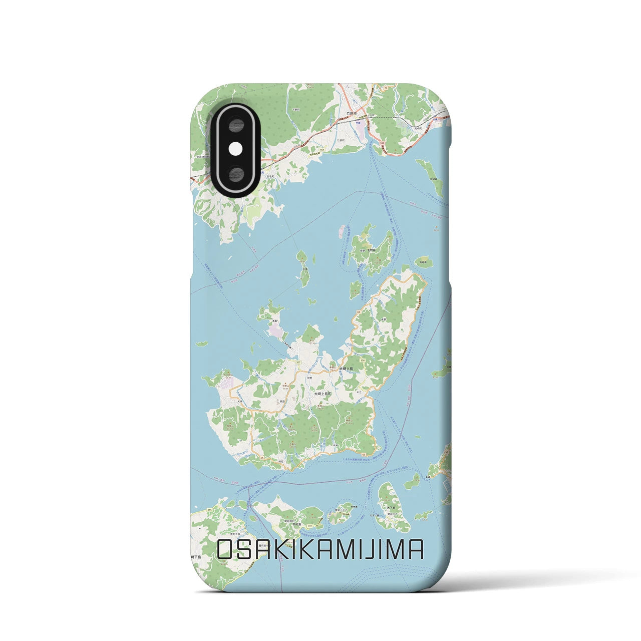 【大崎上島(広島県)】地図柄iPhoneケース(バックカバータイプ)