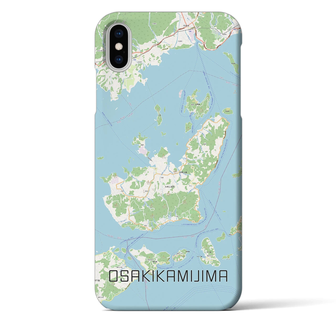 【大崎上島(広島県)】地図柄iPhoneケース(バックカバータイプ)