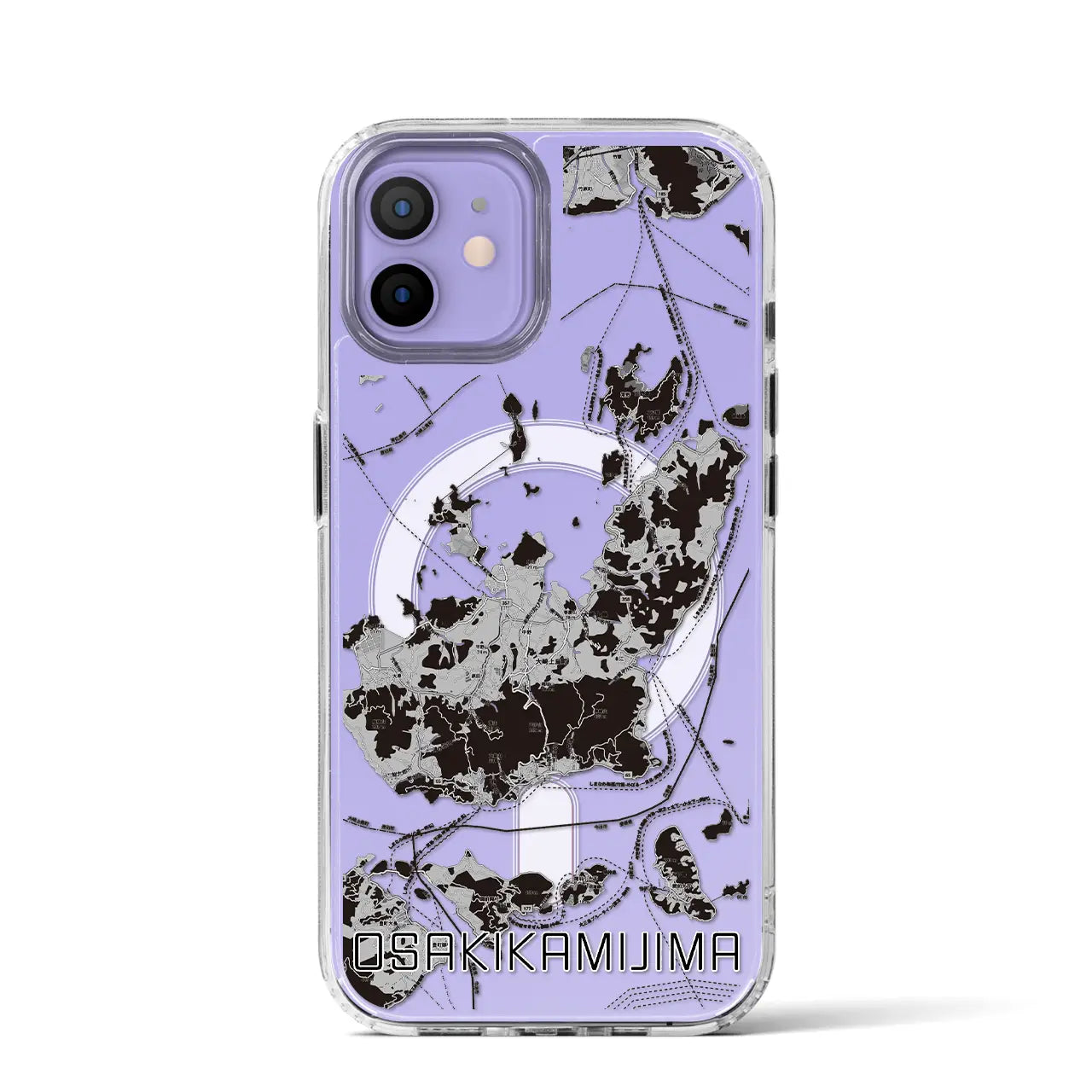 【大崎上島(広島県)】地図柄iPhoneケース(MagSafeタイプ)