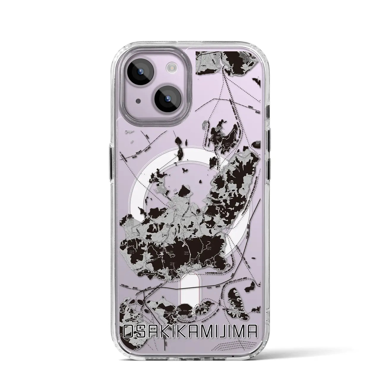 【大崎上島(広島県)】地図柄iPhoneケース(MagSafeタイプ)