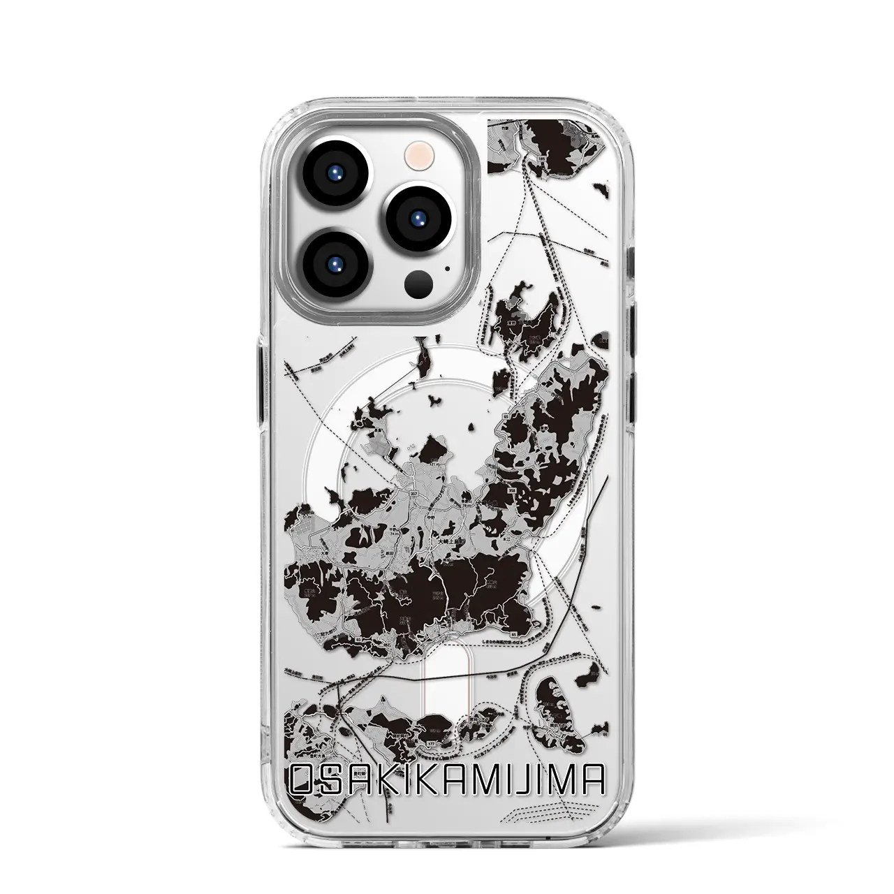 【大崎上島(広島県)】地図柄iPhoneケース(MagSafeタイプ)