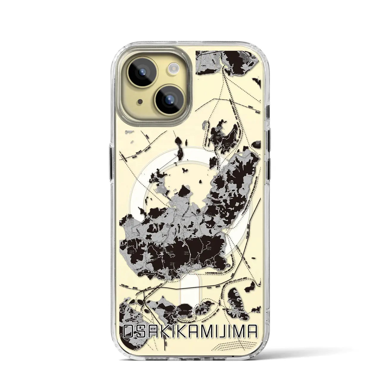 【大崎上島(広島県)】地図柄iPhoneケース(MagSafeタイプ)