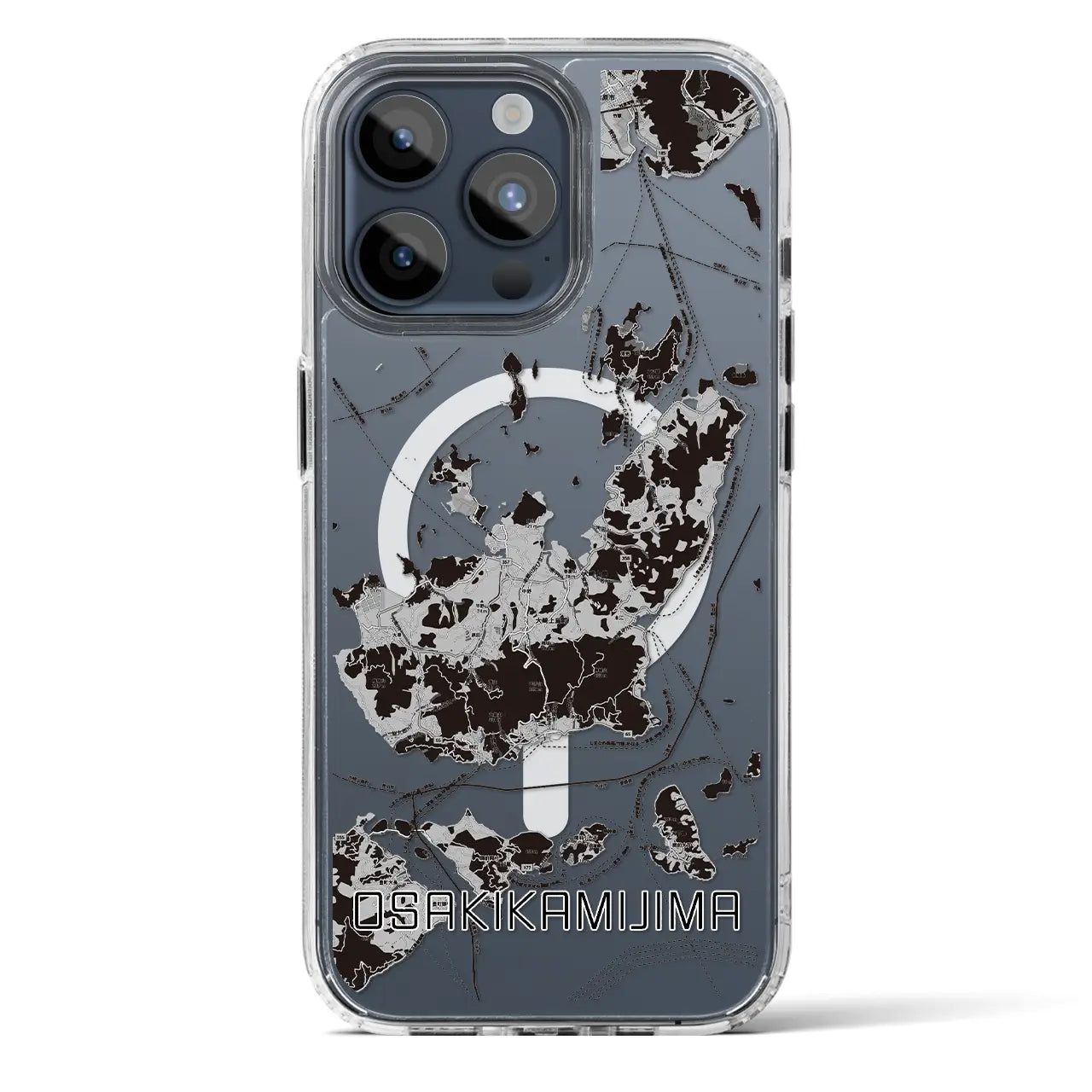 【大崎上島(広島県)】地図柄iPhoneケース(MagSafeタイプ)