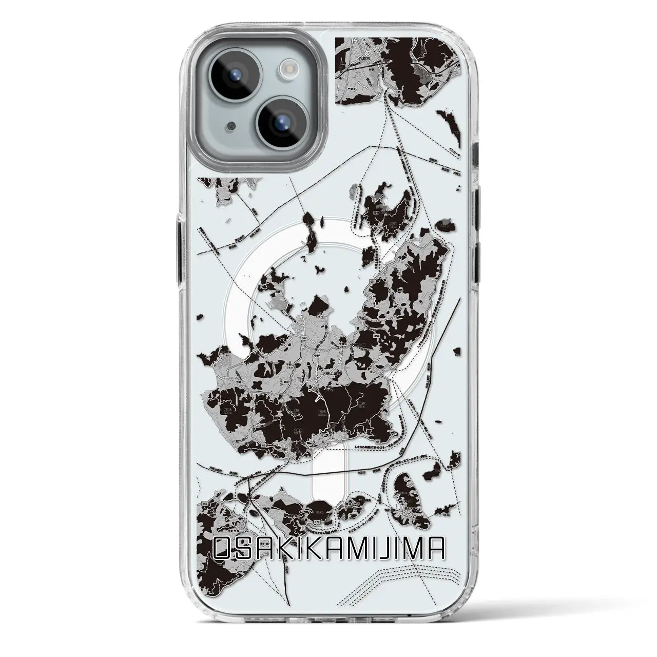 【大崎上島(広島県)】地図柄iPhoneケース(MagSafeタイプ)