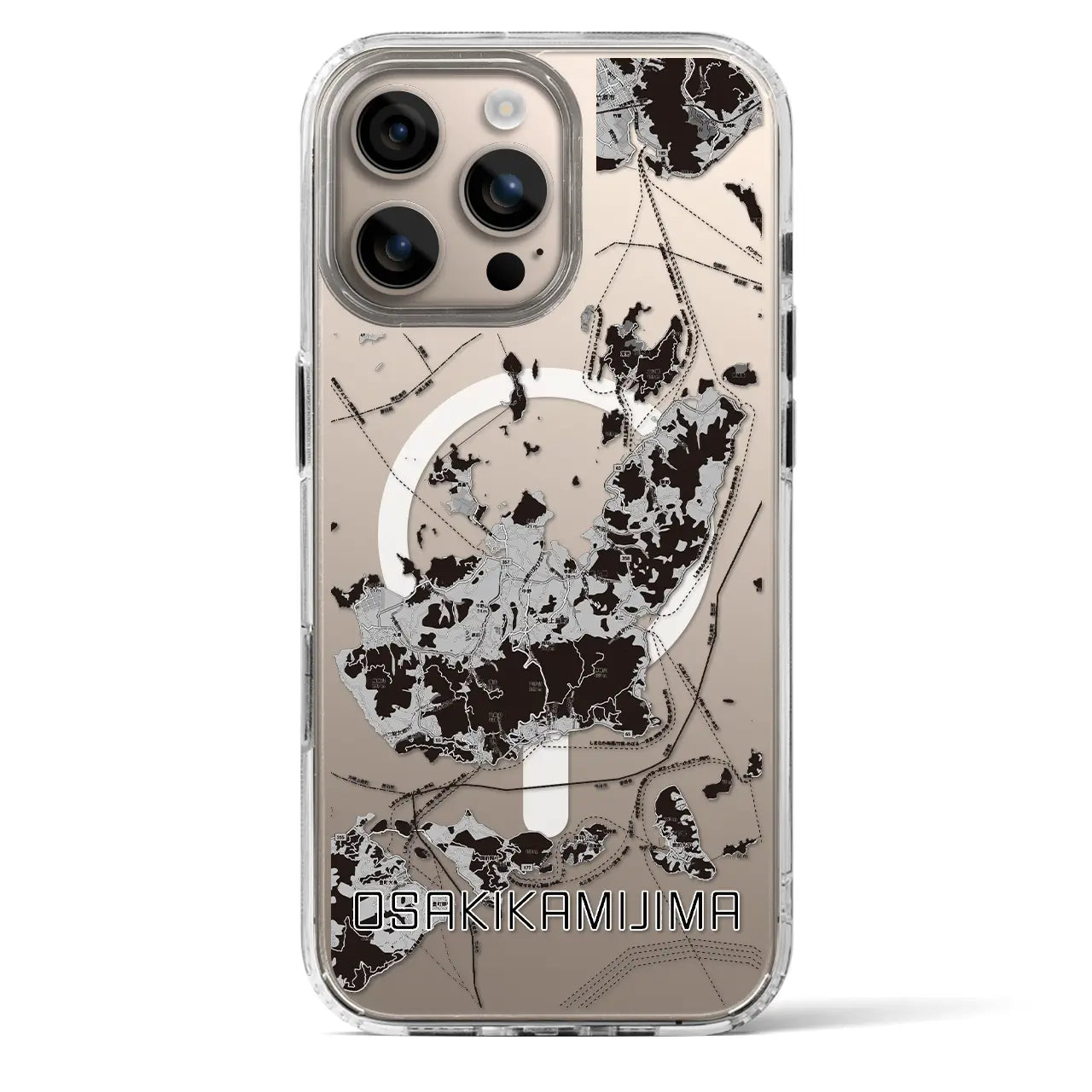 【大崎上島(広島県)】地図柄iPhoneケース(MagSafeタイプ)