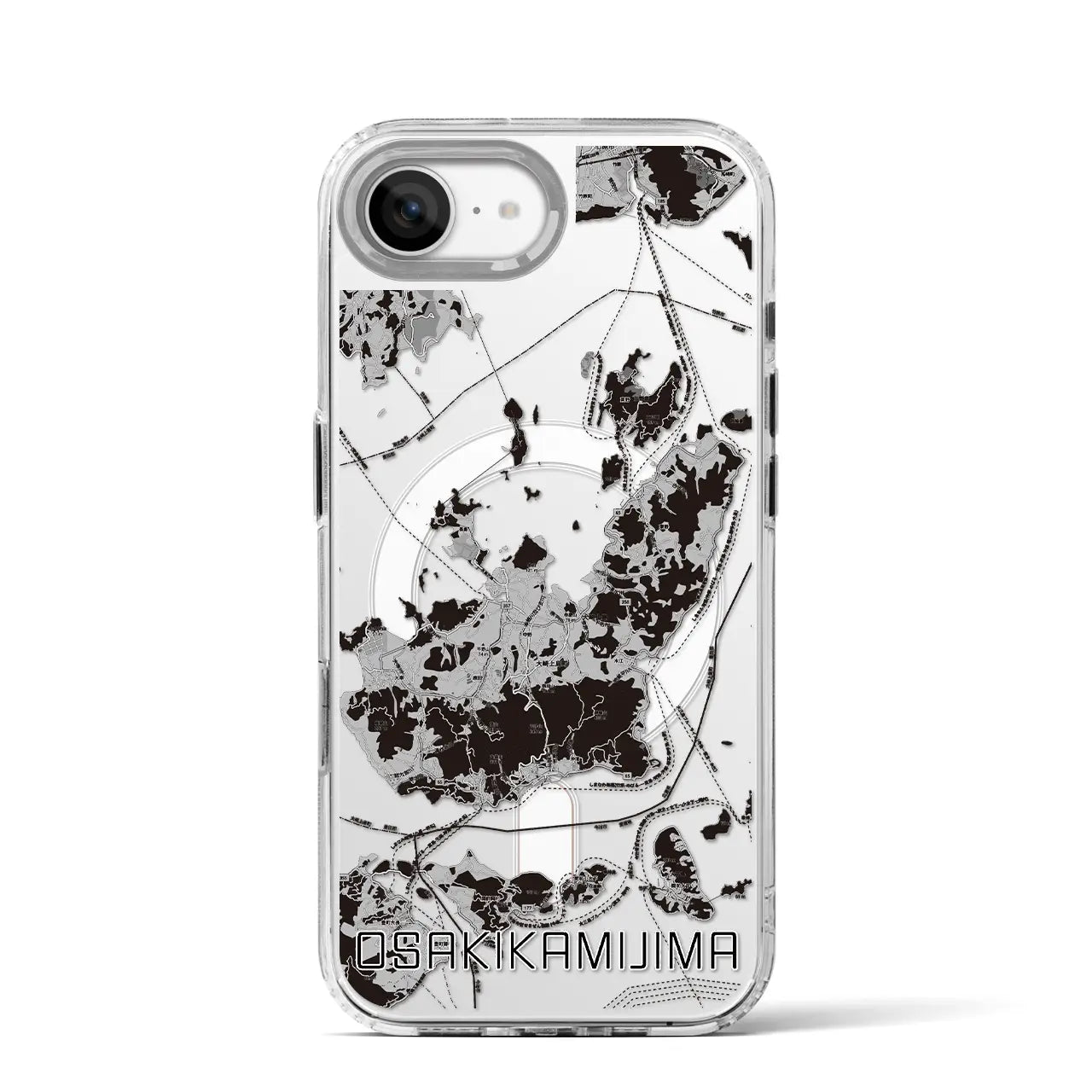 【大崎上島(広島県)】地図柄iPhoneケース(MagSafeタイプ)