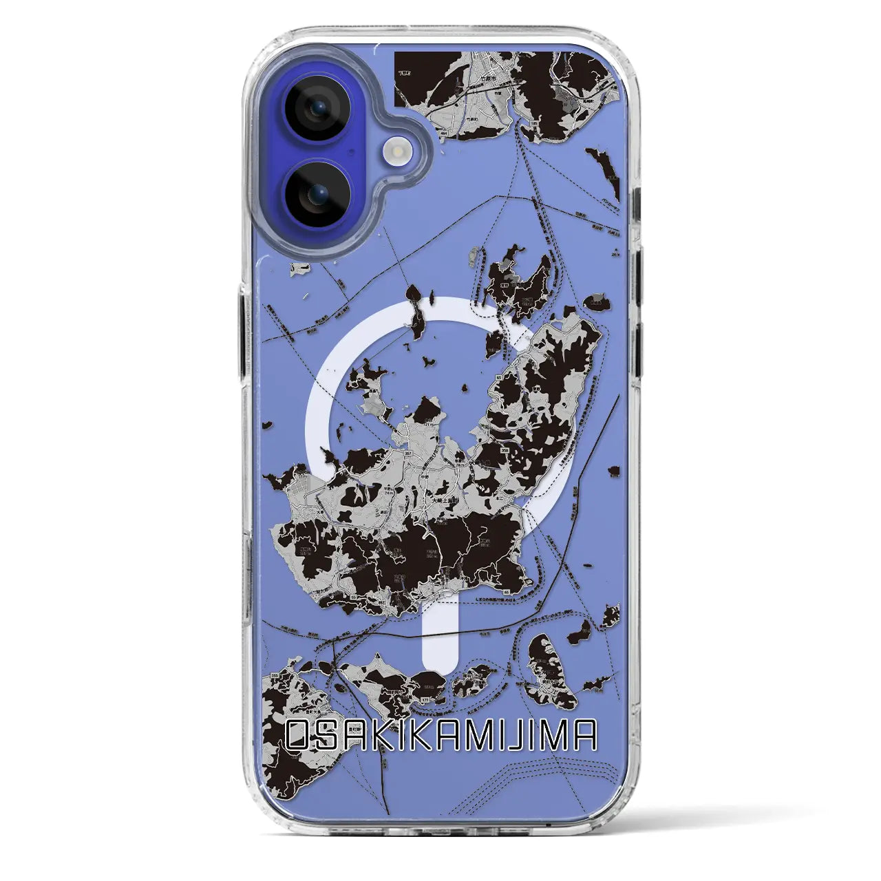 【大崎上島(広島県)】地図柄iPhoneケース(MagSafeタイプ)