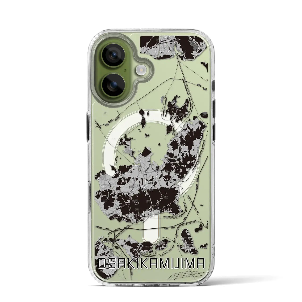 【大崎上島(広島県)】地図柄iPhoneケース(MagSafeタイプ)