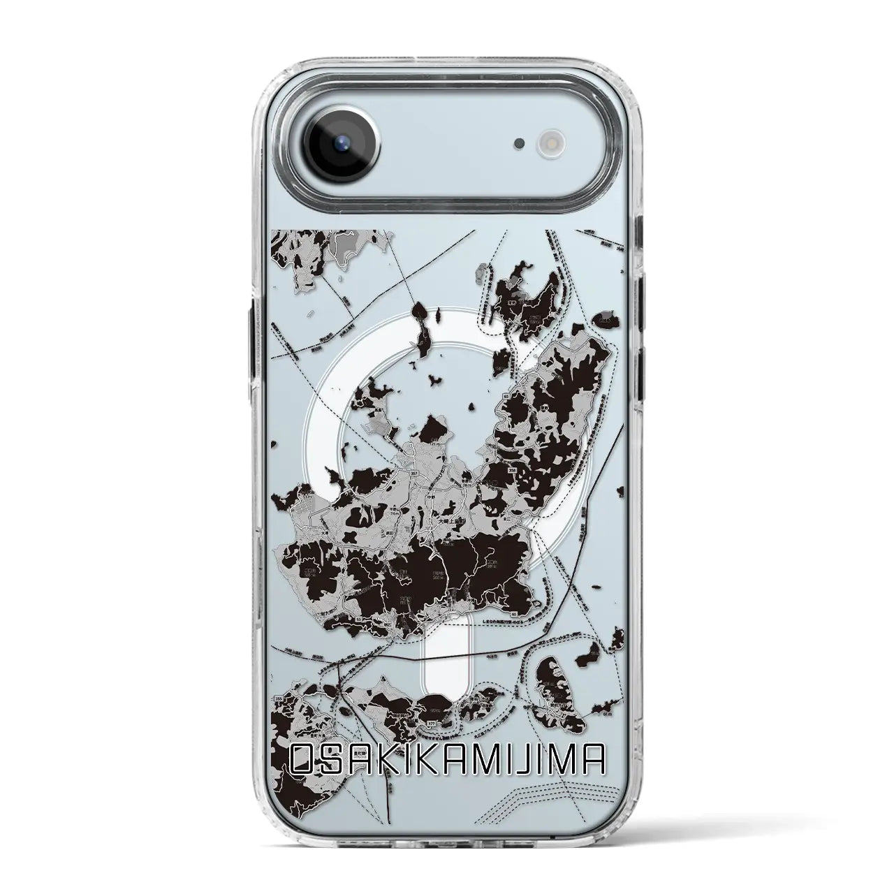 【大崎上島(広島県)】地図柄iPhoneケース(MagSafeタイプ)