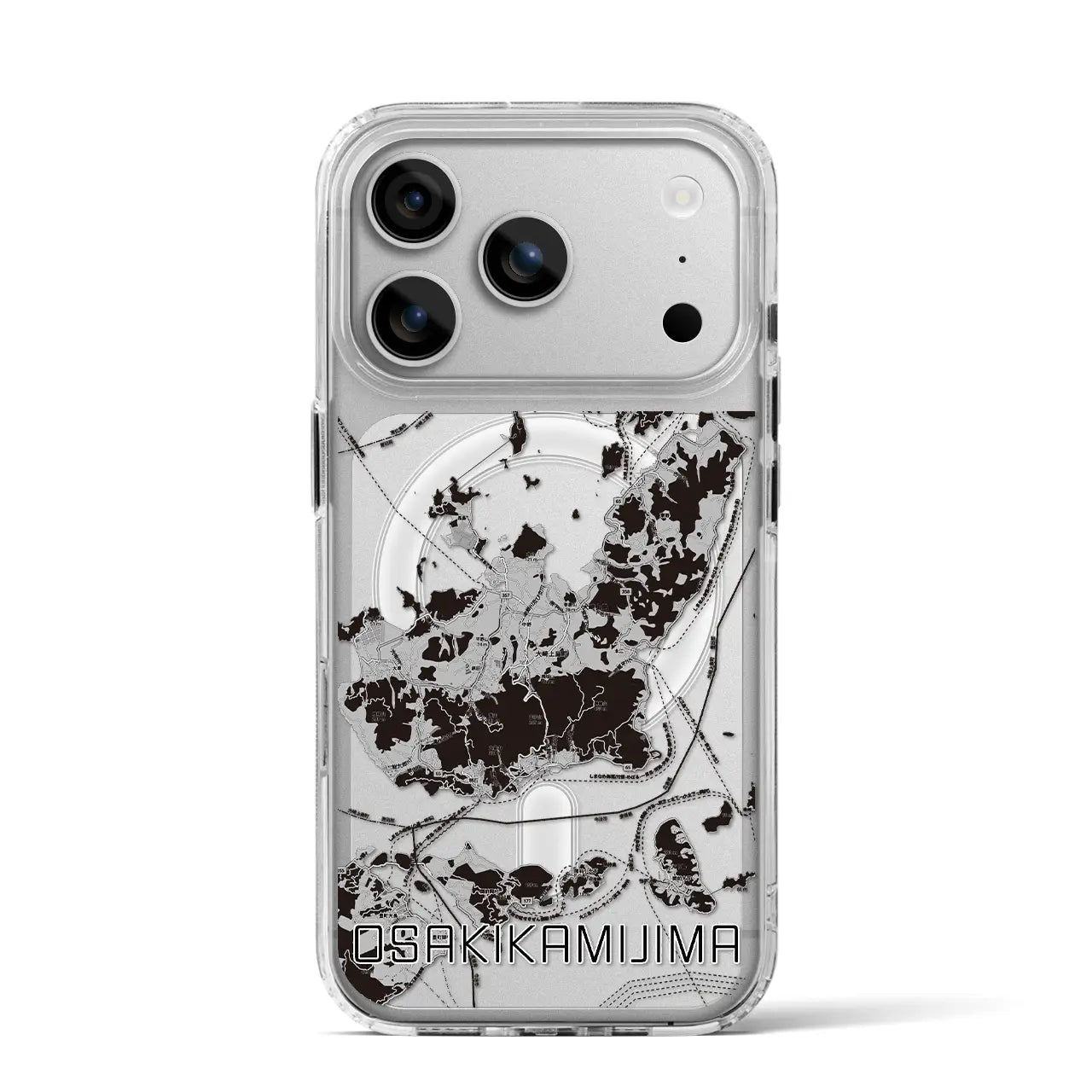 【大崎上島(広島県)】地図柄iPhoneケース(MagSafeタイプ)