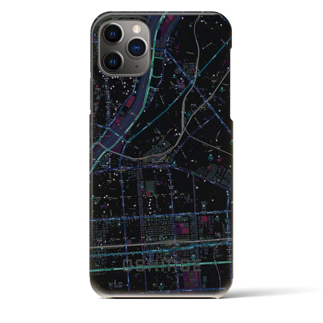 【押上(東京都)】地図柄iPhoneケース(バックカバータイプ)