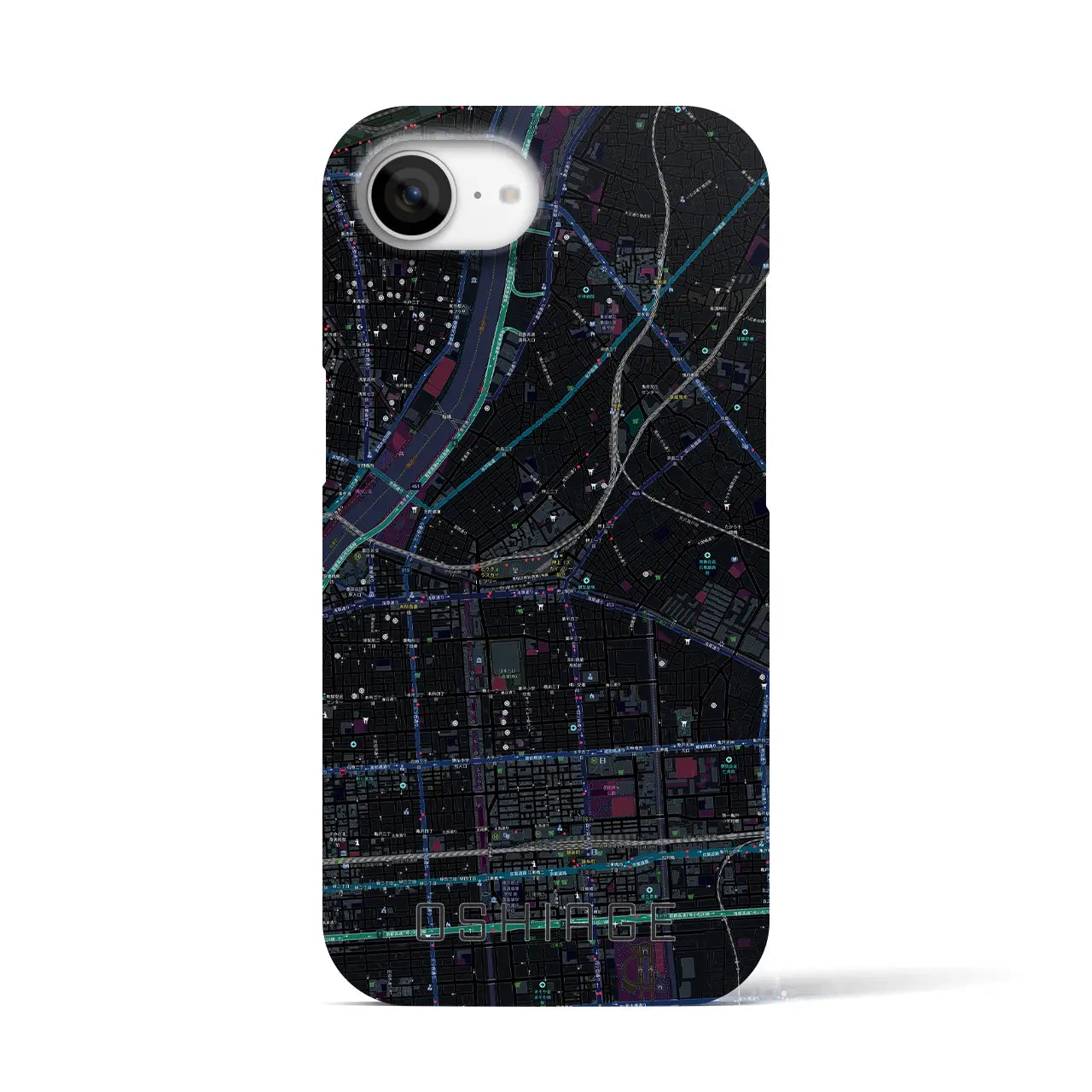 【押上(東京都)】地図柄iPhoneケース(バックカバータイプ)