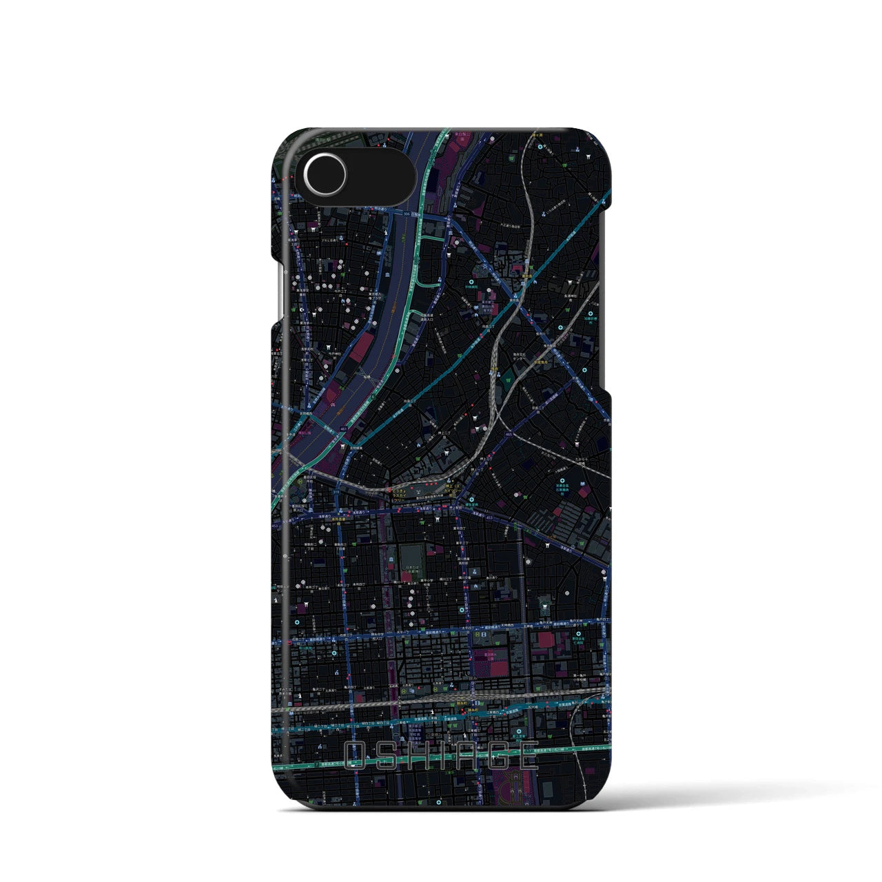 【押上(東京都)】地図柄iPhoneケース(バックカバータイプ)