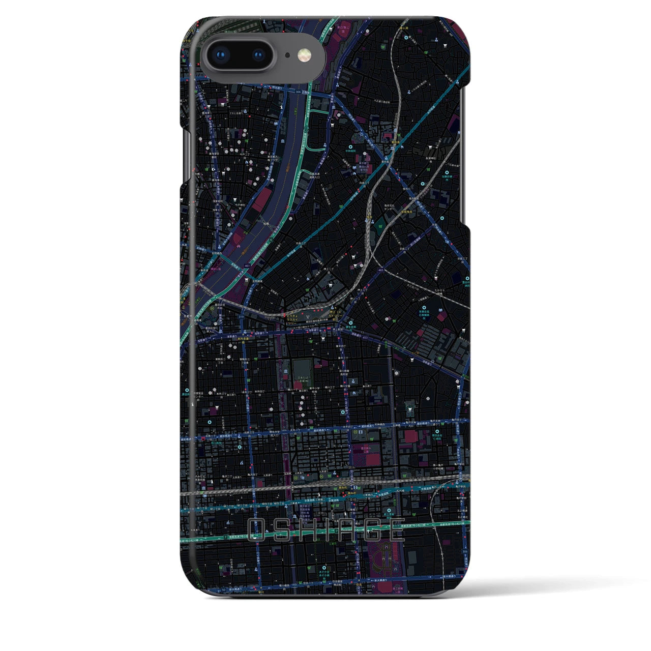 【押上(東京都)】地図柄iPhoneケース(バックカバータイプ)