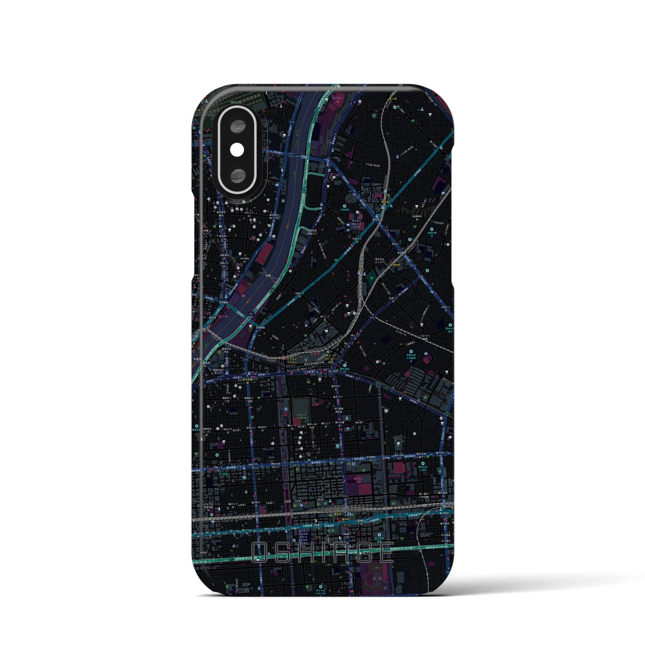 【押上(東京都)】地図柄iPhoneケース(バックカバータイプ)