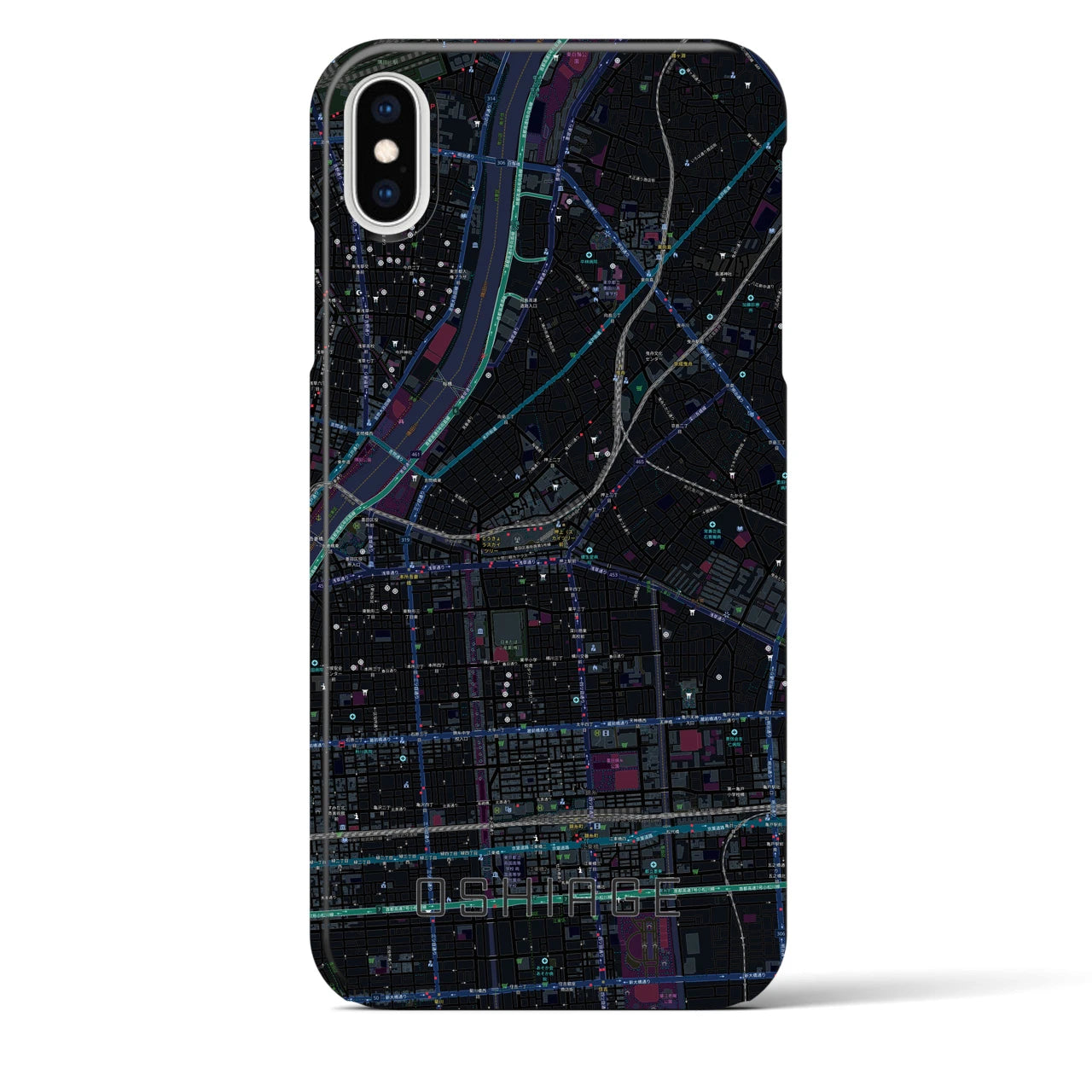 【押上(東京都)】地図柄iPhoneケース(バックカバータイプ)