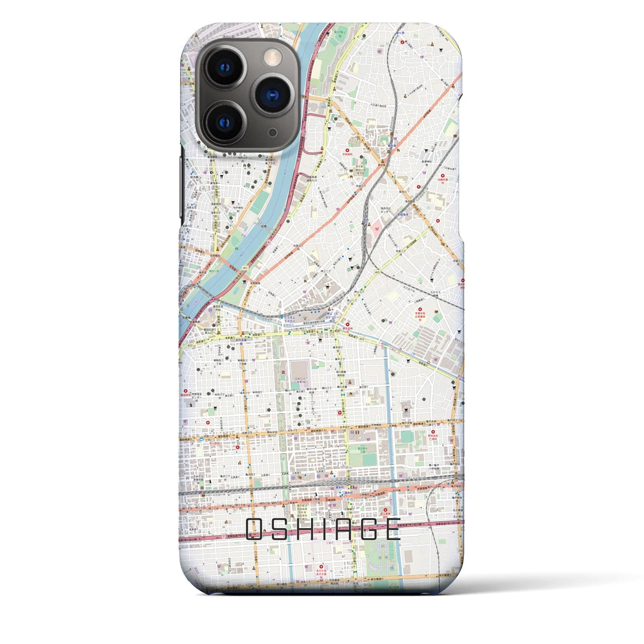 【押上(東京都)】地図柄iPhoneケース(バックカバータイプ)