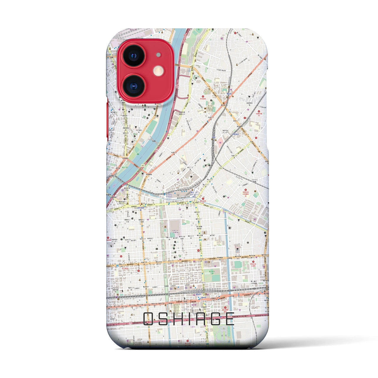 【押上(東京都)】地図柄iPhoneケース(バックカバータイプ)