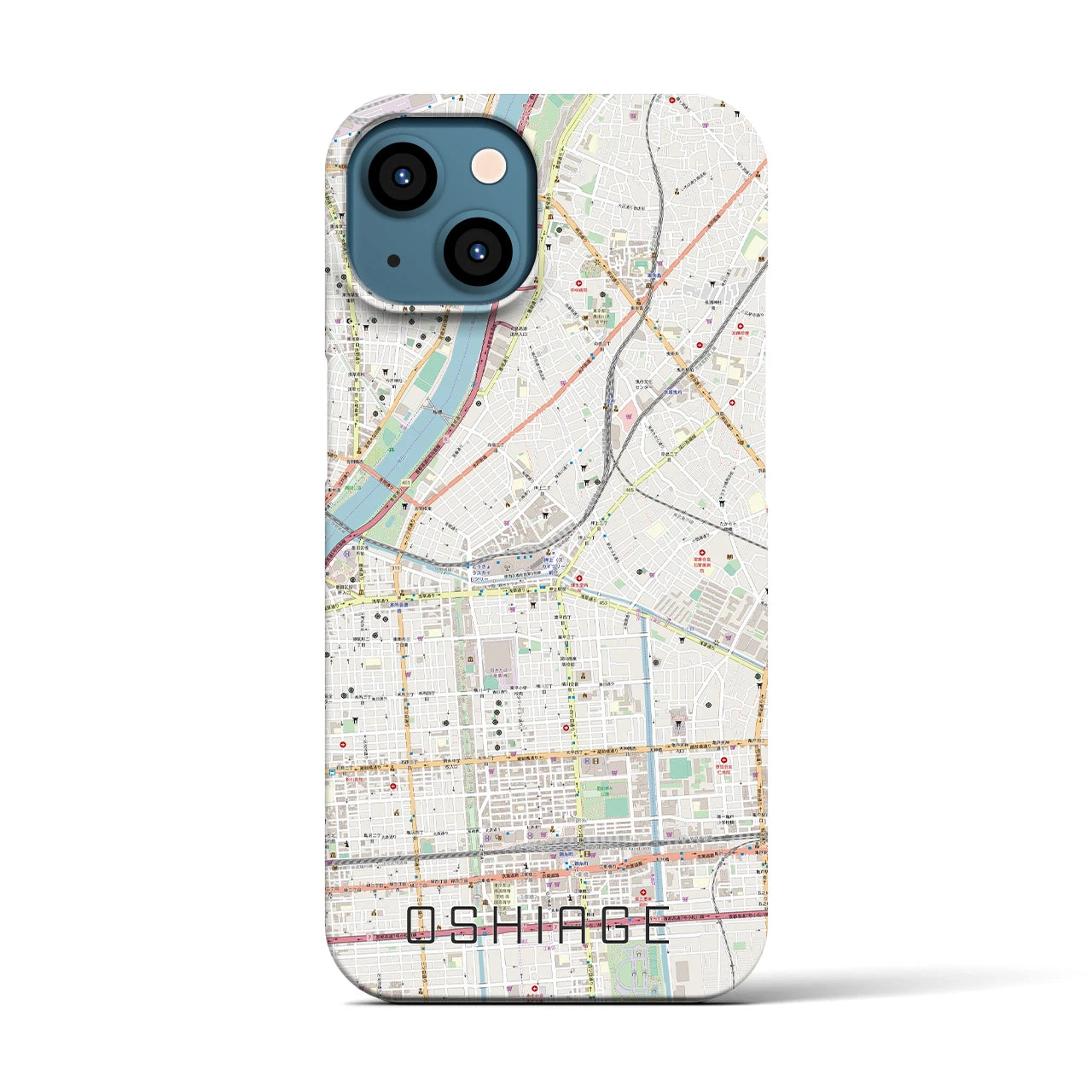 【押上(東京都)】地図柄iPhoneケース(バックカバータイプ)