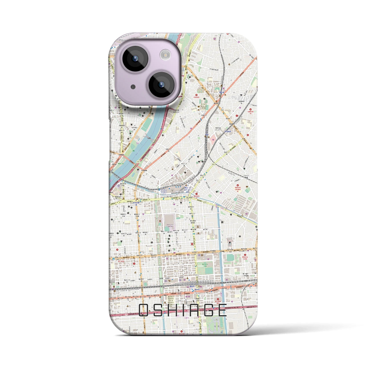 【押上(東京都)】地図柄iPhoneケース(バックカバータイプ)