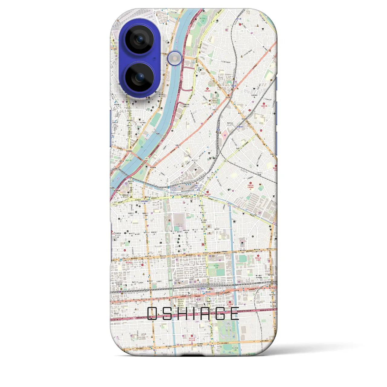 【押上(東京都)】地図柄iPhoneケース(バックカバータイプ)