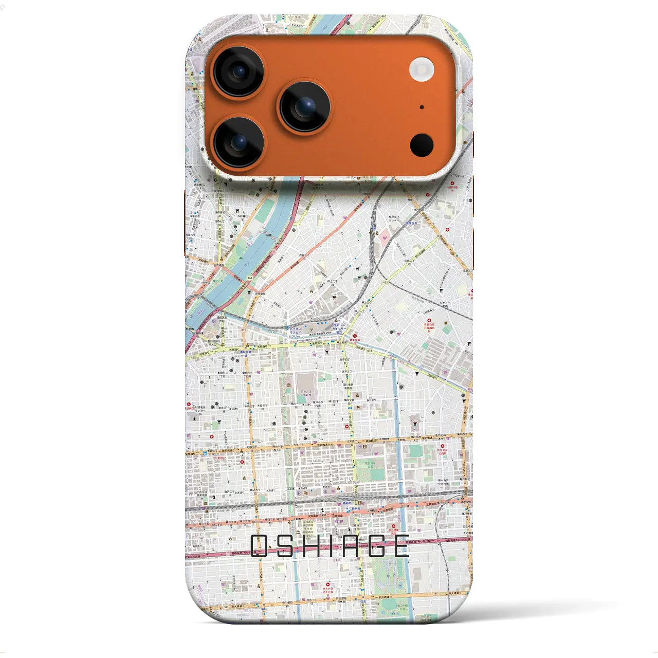 【押上(東京都)】地図柄iPhoneケース(バックカバータイプ)ナチュラル・iPhone 17 Pro Max 用