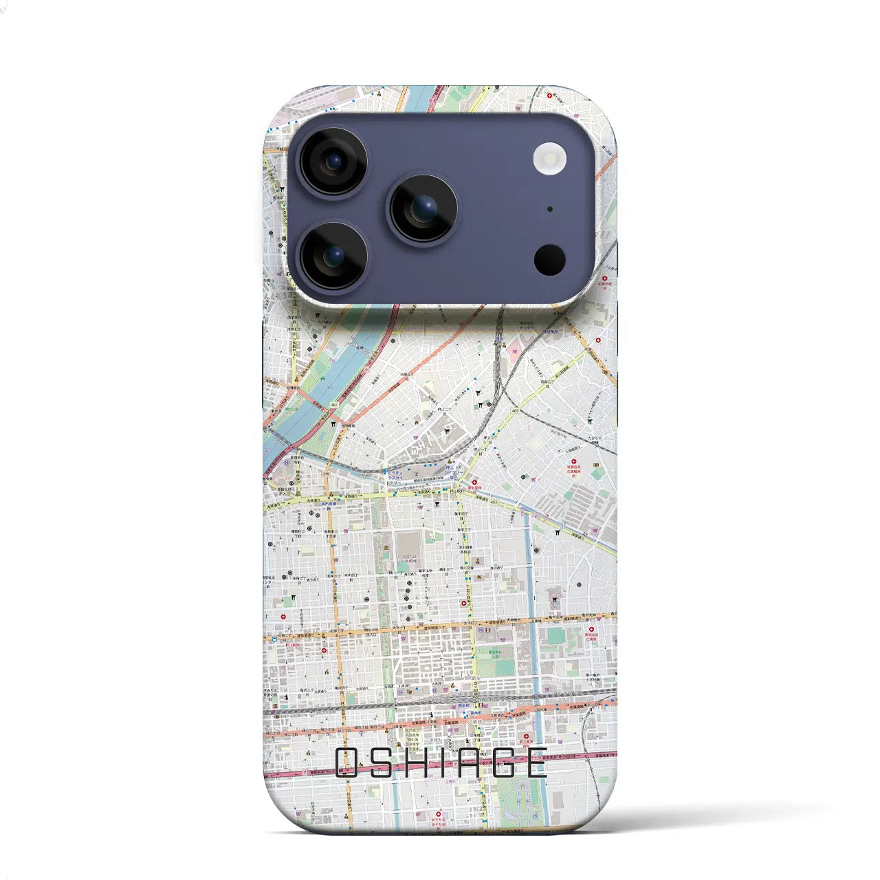 【押上(東京都)】地図柄iPhoneケース(バックカバータイプ)ブラック・iPhone 17 Pro Max 用