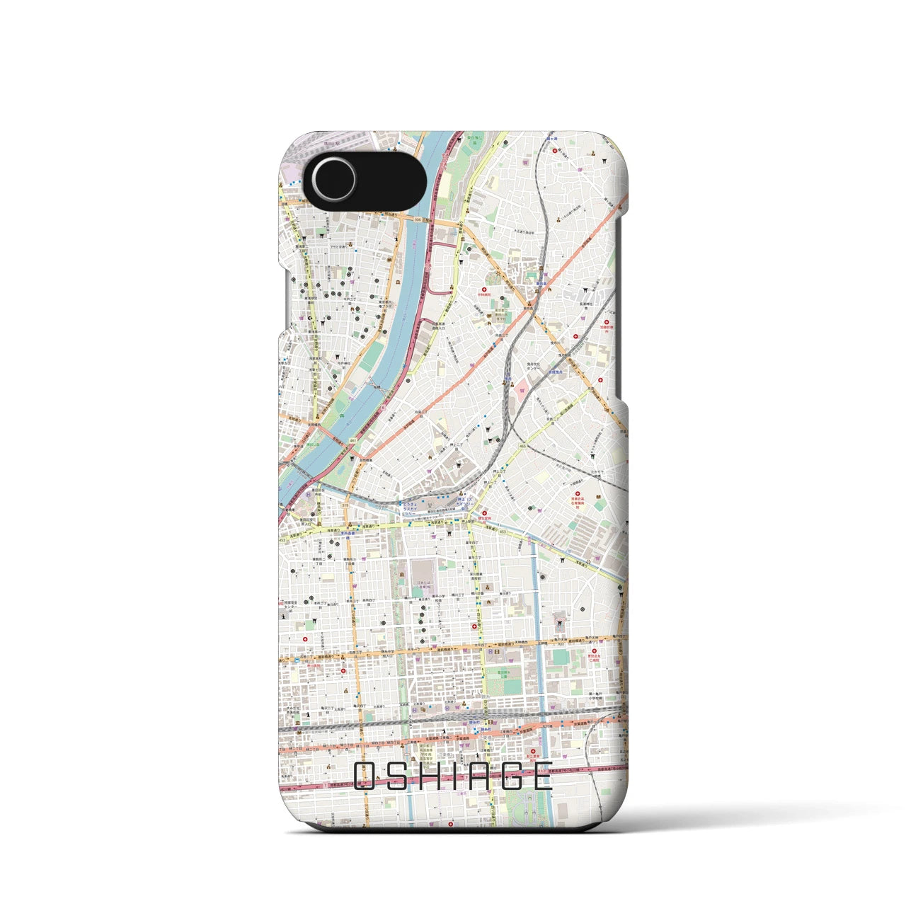 【押上(東京都)】地図柄iPhoneケース(バックカバータイプ)