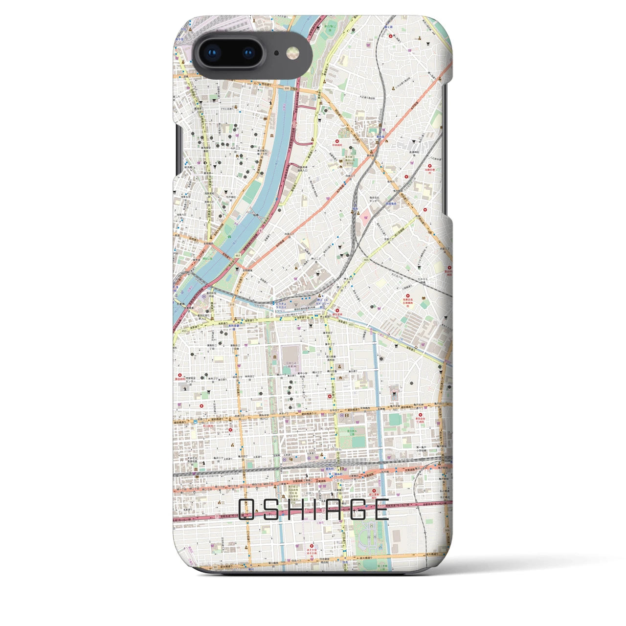 【押上(東京都)】地図柄iPhoneケース(バックカバータイプ)