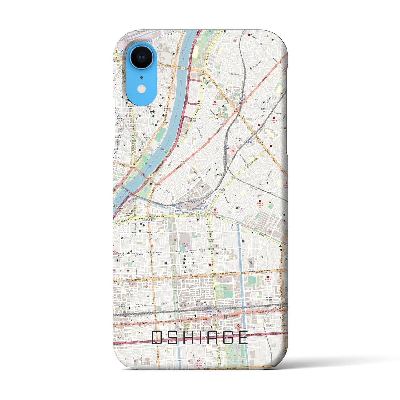 【押上(東京都)】地図柄iPhoneケース(バックカバータイプ)