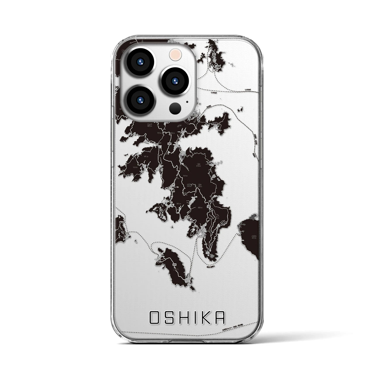 【牡鹿(宮城県)】地図柄iPhoneケース(クリアタイプ)