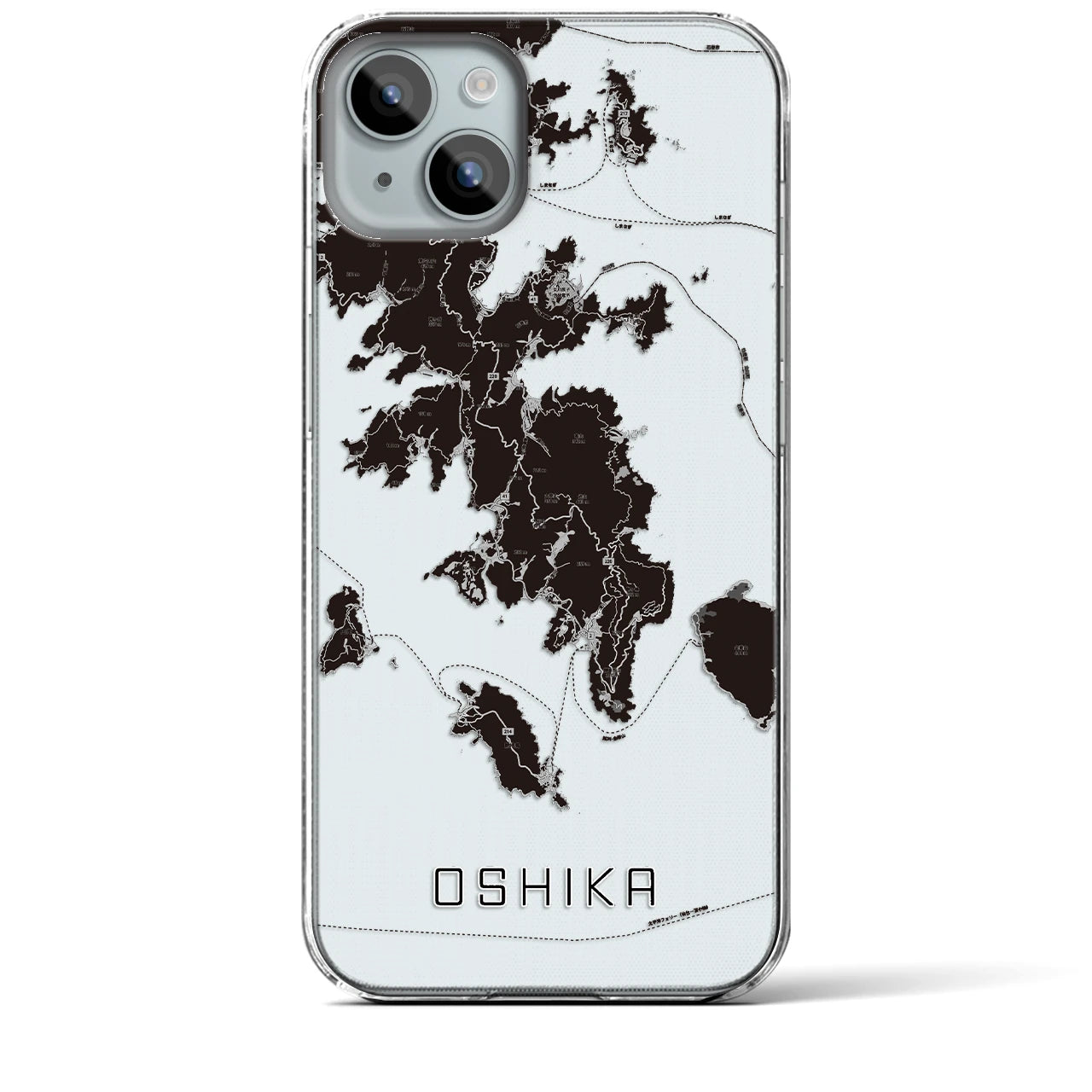 【牡鹿(宮城県)】地図柄iPhoneケース(クリアタイプ)