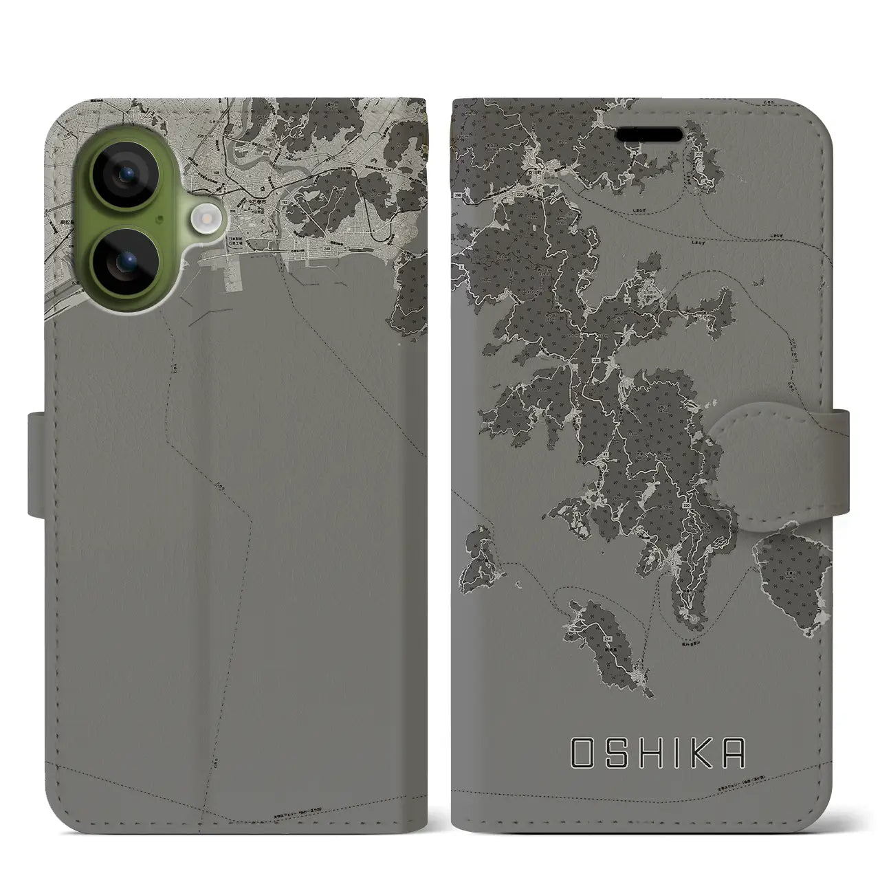 【牡鹿(宮城県)】地図柄iPhoneケース(手帳タイプ)