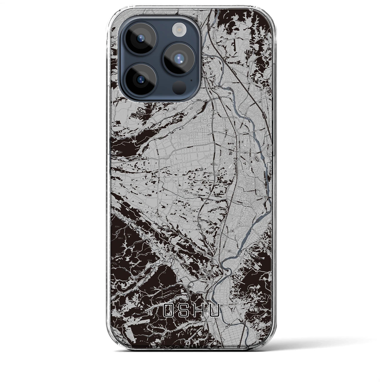 【奥州(岩手県)】地図柄iPhoneケース(クリアタイプ)