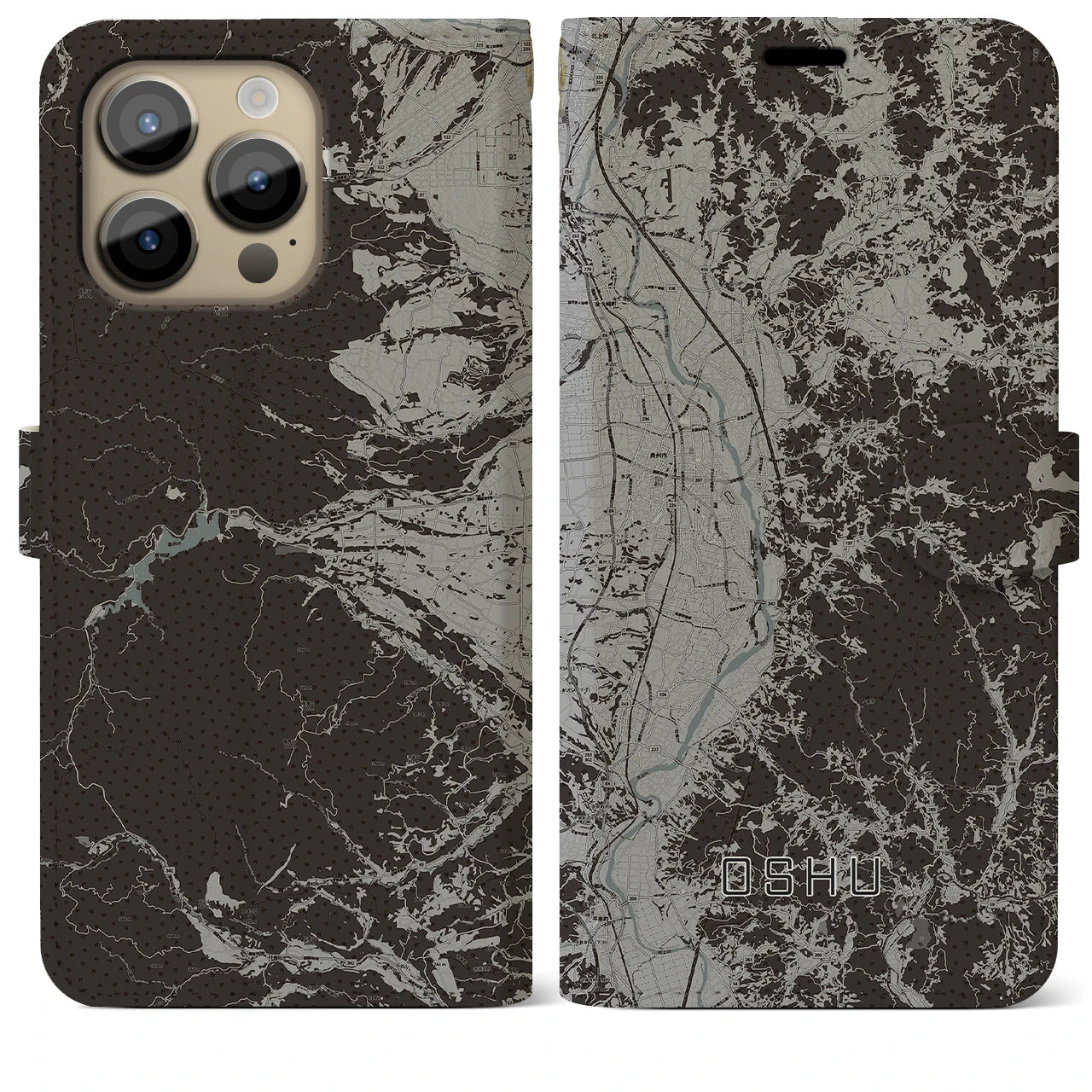 【奥州(岩手県)】地図柄iPhoneケース(手帳タイプ)