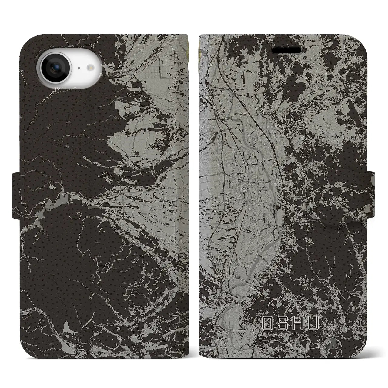 【奥州(岩手県)】地図柄iPhoneケース(手帳タイプ)