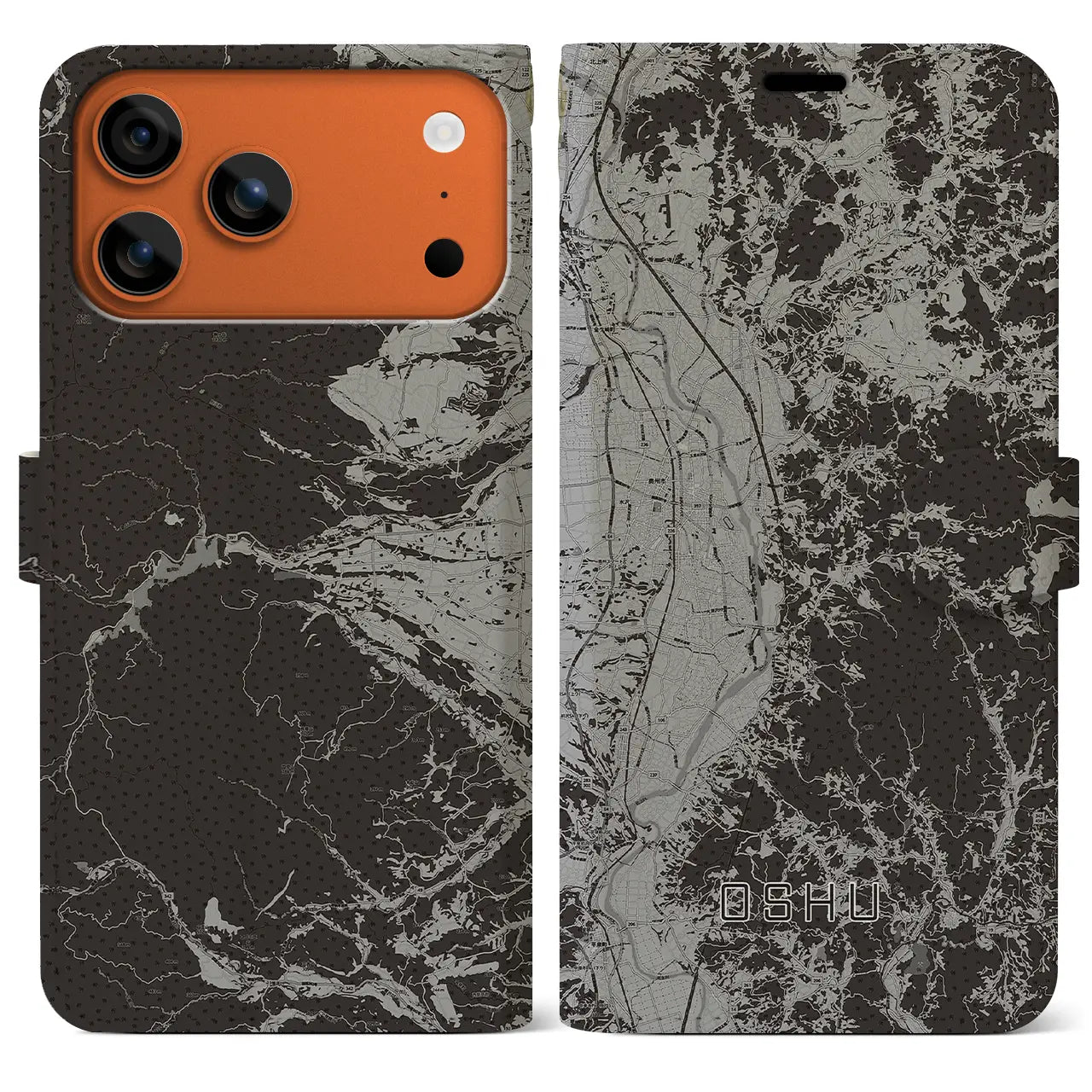 【奥州(岩手県)】地図柄iPhoneケース(手帳タイプ)