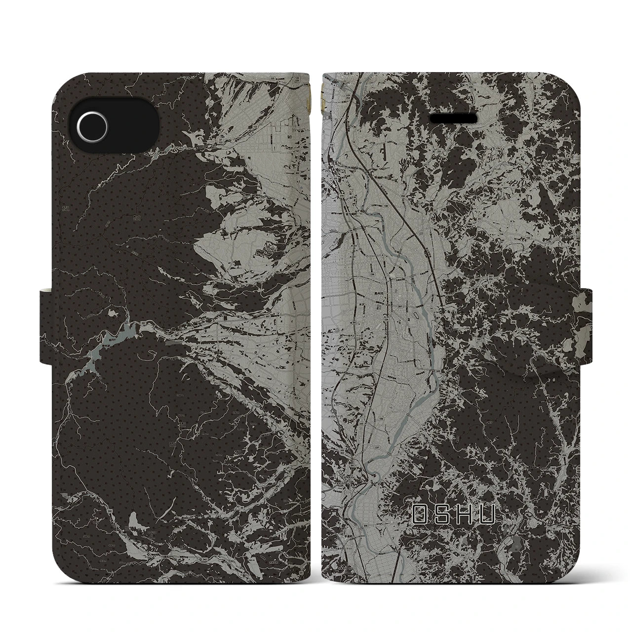 【奥州(岩手県)】地図柄iPhoneケース(手帳タイプ)