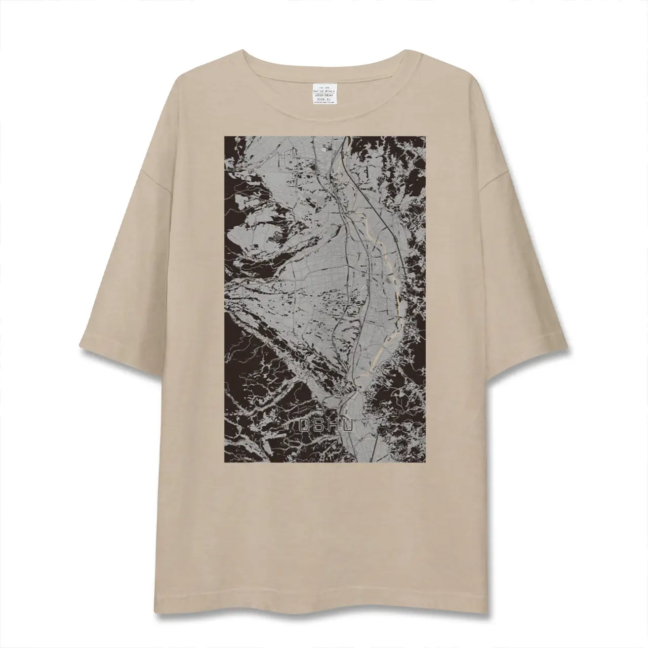 【奥州(岩手県)】地図柄ビッグシルエットTシャツ
