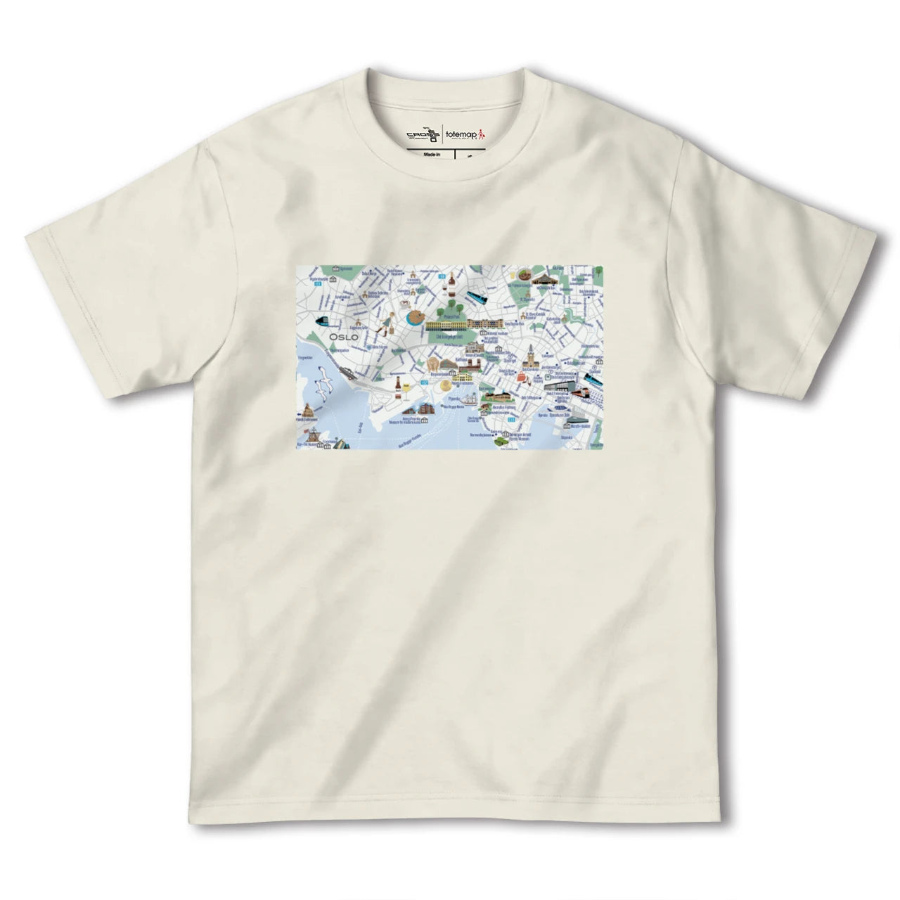 【オスロ(ノルウェー)】イラストマップTシャツ