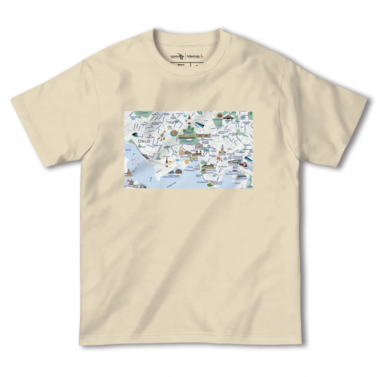 【オスロ(ノルウェー)】イラストマップTシャツ